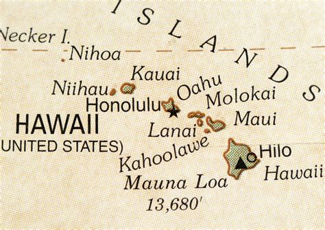 Hawaiian Islands Map with Names